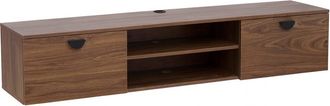 Oviala Mueble de tv de pared industrial de 160 cm en madera oscura