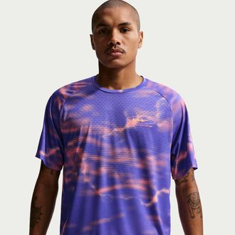 Nike Mens Stride Dri-FIT ADV Short-Sleeve Running Top in Purple | IQ0984-507