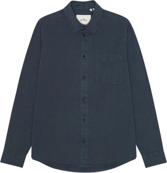 Les Deux Garment Dyed Shirt - Heren - Casual Overhemden - Blauw - XS - Katoen - Overhemden