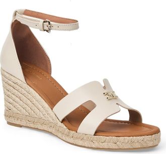 Bruno Magli Dina Ankle Strap Wedge Sandal in Bone Nappa at Nordstrom, Size 11
