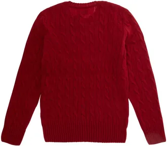 Polo Ralph Lauren Boys Knit Crew Neck Pullover Red Wool Cashmere Tops Top