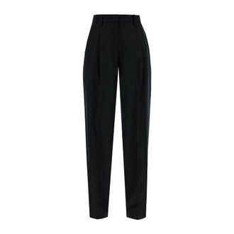 Brunello Cucinelli Womens Black Wool Tapered Trousers, Size 36