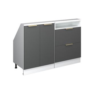 Vicco Armario De Cocina Para Techo Inclinado R-line, Antracita-oro/blanco, 120 Cm Lote De 2, Vicco