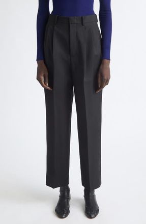 Jil Sander Relaxed Straight Leg Trousers in Black at Nordstrom, Size 40