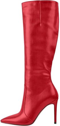 Generic Womens Knee High Boots Pointed Toe Thin Heel Soft Pu Leather Side Zipper Winter Long Boot