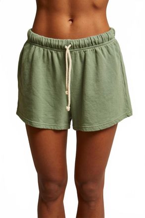 perfectwhitetee Layla French Terry Sweatshorts In Aloe