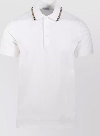 Burberry contrast collar short sleeve polo shirt