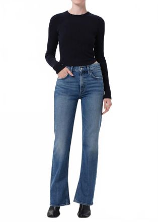 A Gold E Mid Rise Kick Bootcut Jeans In Blue