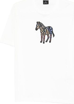 Paul Smith White Crew Neck Graphic Logo T-shirt