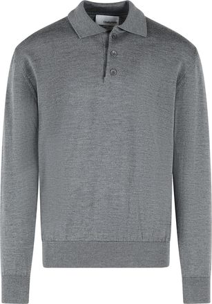 Costumein Micro Ribbed Grey Merino Wool Sweater
