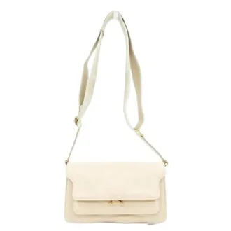 Marni Pre-owned Cross Body Bags, female, Beige, Size: ONE SIZE Pre-owned E W Soft Trunk Leather Shoulder Bag