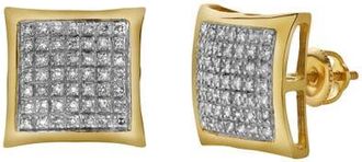 LuvMyJewelry Valente 10K Yellow Gold Diamond Unisex Earrings - 0.36 Cts at Nordstrom