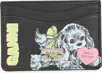Ganni Bou Animal Card Holder in Black at Nordstrom