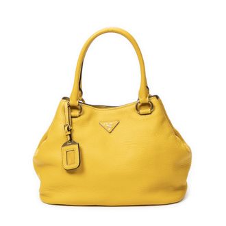 Prada Pre-owned Womens Shopping Tote Shoulder Bag - Yellow - One Size