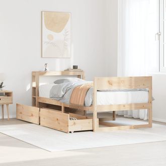 Berkfield Home Bed Frame without Mattress 75x190 cm Small Single Solid Wood Pine in Brown