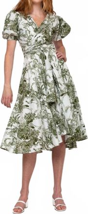 Guadalupe Design Monica Midi Dress In Green