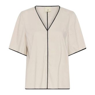 Julie Fagerholt - Heartmade Blouses, female, Beige, 2XL, Trida Top Light-sand