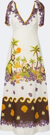 Alemais Al&eacute;mais Island Cove linen midi dress