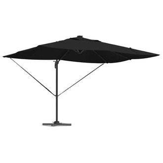 Berkfield Home Chic Cantilever Roma Parasol with LEDs Black 352x251x265 cm Aluminium | Size: 352 x 251 x 265 cm