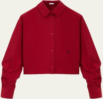 Loewe Cotton Poplin Boxy Button-Down Shirt