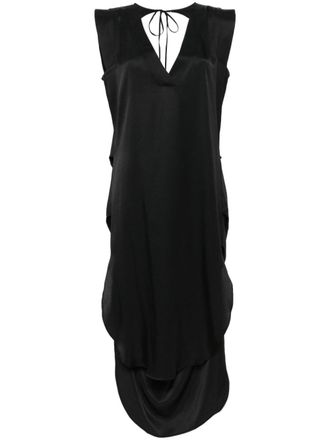 Andrea Ya'aqov V-neck draped midi dress - Black