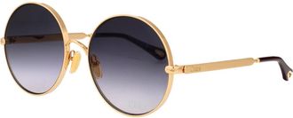 Chlo&eacute; Panthos Zonnebril - Dames - Zonnebrillen - Geel - 59 MM - Nylon - Accessoires