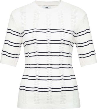 Mavi T-Shirt MAVI Mavi T-Shirt Short Sleeve Tricot, Damen, Gr. XS, beige, Obermaterial: 93% Baumwolle CO. 7% Polyester PES., Shirts T-Shirt