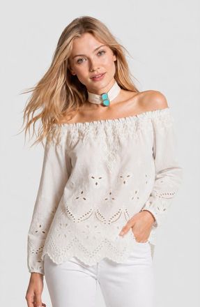 Calypso St. Barth Fleur Top in White at Nordstrom, Size X-Large