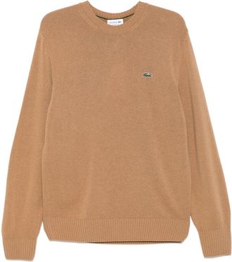 Lacoste Maglione con applicazione logo - Marrone