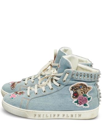 Philipp Plein studded high-top sneakers - Blue