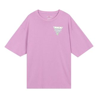 Nike Jordan Air Jordan Flight Essentials Washed Basketball Sports Printing Round Neck Short Sleeve Purple CZ8064-591