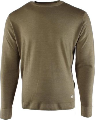 C.P. Company Zandkleurige wollen trui - Heren - Ronde hals truien - Beige - M - Wol - Truien & Vesten