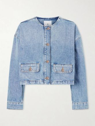 Anine Bing Giacca In Denim Blanche - Blu