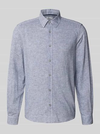 s.Oliver Red Label Regular Fit Freizeithemd aus Leinen-Baumwoll-Mix in Marine, Gr&ouml;&szlig;e XXL