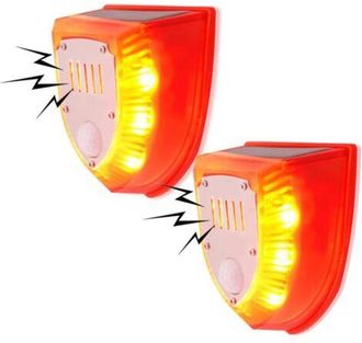 OEM Alarma De Seguridad Alimentada Por Energ&iacute;a Solar Con Luz Estrobosc&oacute;pica, Detector De Movimiento Y Advertencia Exterior, Panel Policristalino Impermeab