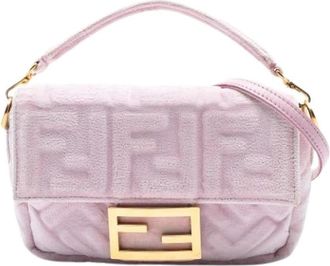 Fendi Pre-owned Shoulder Bags, female, Pink, Size: ONE SIZE Pre-owned Leather Shoulder Bag