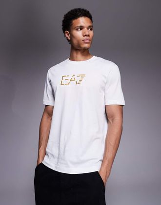 Emporio Armani Armani EA7 - T-shirt bianca premium con logo-Bianco