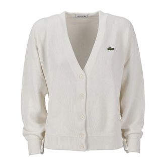 Lacoste Truien & Vesten, Dames, Wit, S, Violet Cardigan voor Vrouwen