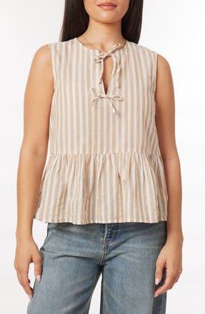 Scotch & Soda Bow Details Sleeveless Top in Desert Sand Stripe With Lurex at Nordstrom Rack, Size 8 Us / 38 Eu