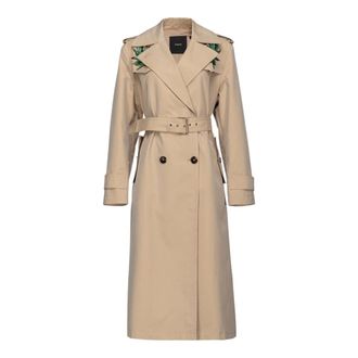 Pinko Pinko, Truccato Trench Gabardine Tecnica CON Ricamo Beige, Donna, Taglia: 2XS