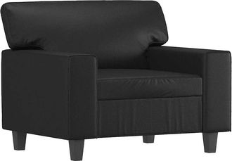 vidaXL Sill&oacute;n Cuero Sint&eacute;tico Negro 60 Cm Vidaxl