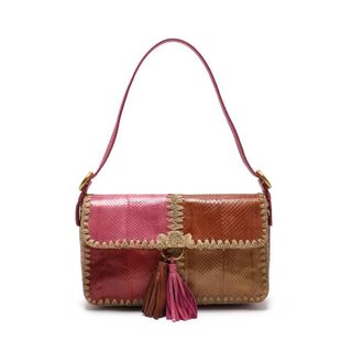 Maliparmi Shoulder Bags, female, Pink, Size: ONE SIZE Patchwork Thread Baguette Bag