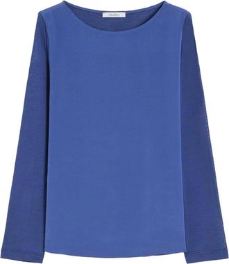 Max Mara Long Sleeve Tops, female, Blue, Size: XS Long Sleeve Top