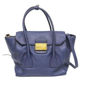 Prada Pre-owned VIT Daino Bn2673 Handtas - Dames - Pre-owned - Blauw - Maat: ONE Size Zijde