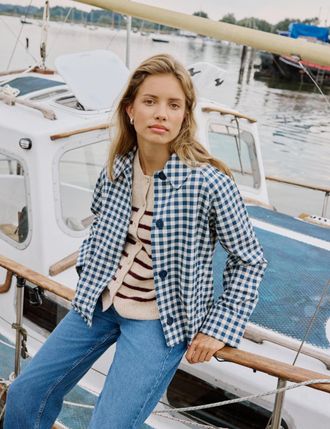 Nobody's Child Blue Gingham Swing Jacket