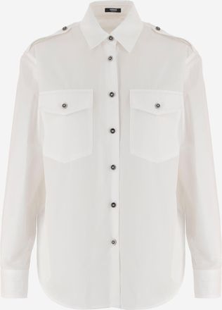 Versace Baumwollhemd mit kontrastierenden Kn&ouml;pfen