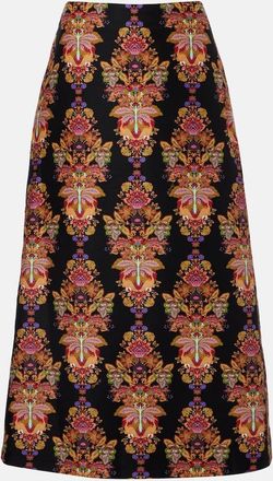 La DoubleJ Gonna midi Cornucopia in misto lana