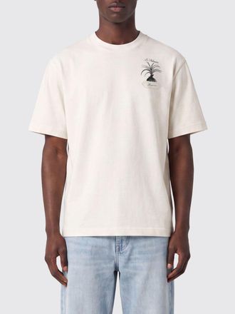 Jacquemus T-shirt in cotone con logo a contrasto e spalle scese