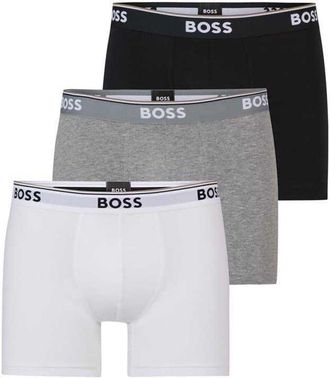 HUGO BOSS Heren Boxershort (Pakket van 3) (Zwart/Wit/Grijs)