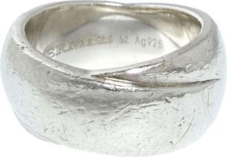 Herm&egrave;s Silver Silver 925 Band Ring (Pre-Owned)